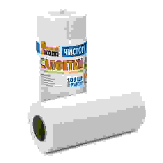 Салфетки из спанлейса в рулоне с перфорацией 25*30 см, 100 шт.