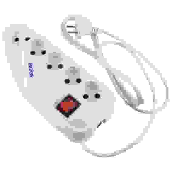 Фильтр сетевой VEKTOR LITE, 5 роз. б/з, 5м (белый)