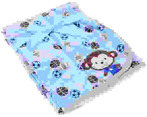 Плед (100% хлопок) 80*100 сине-голубой