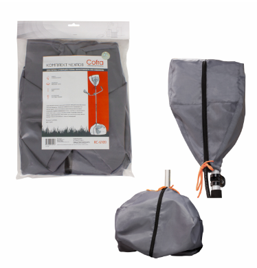 Комплект чехлов для мотора и режущей головы бензотриммера или бензокосы COFRA 1 шт серый RC-6109