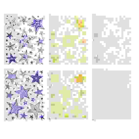 Наклейка со звездами 21х30см, фольга, 6 дизайнов СНОУ БУМ