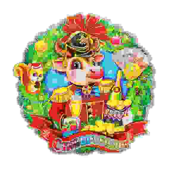 Sale! Панно символ 2021, 35х35см, бумага, арт 0506 СНОУ БУМ