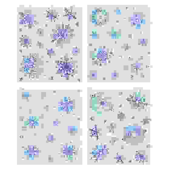 Наклейка ПВХ со снежинками &quot;хамелеон&quot; 30х42см, 4 дизайна СНОУ БУМ