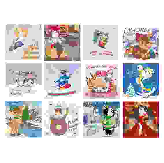 Магнит на холодильник с Символом Года, 8х8 см, бумага, винил, 12 дизайнов ГЦ СНОУ БУМ