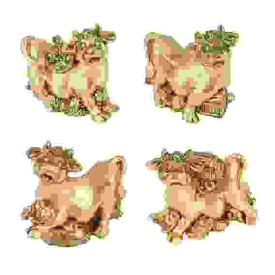 Фигурка Символ Года 2021, полистоун, 5х4,5х2,5см, золотые, 4 дизайна СНОУ БУМ