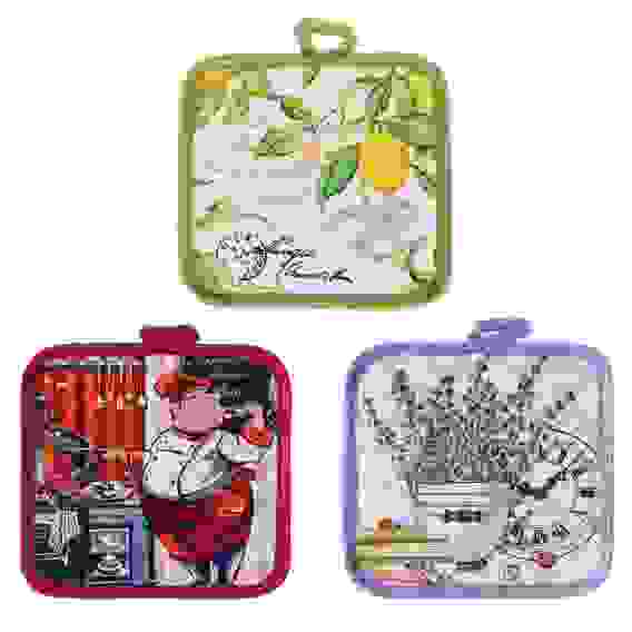 Прихватка, полиэстер, 17х17см, 3 дизайна PROVANCE Ассорти