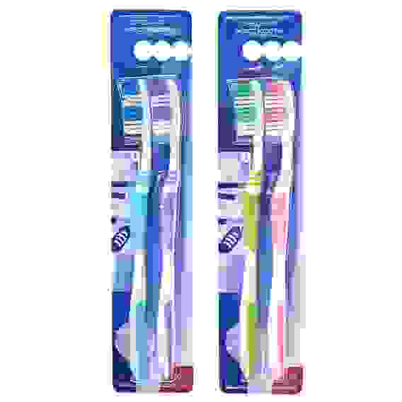 Зубная щетка 1+1 с тонкой щетиной, пластик, резина, средняя жесткость, индекс 5, степень 6&lt;G&lt;9