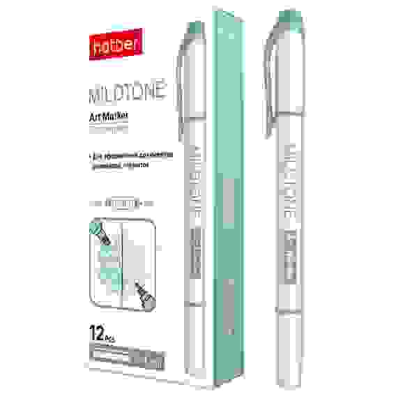 Артмаркер Hatber Mildtone Pastel Двухсторонний Мятный 12шт. в картонной коробке