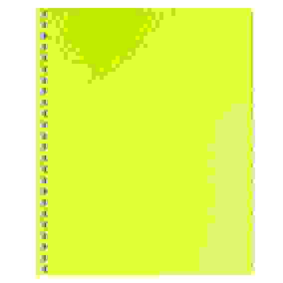 Тетрадь 80л А5ф клетка Пластиковая обложка на гребне DIAMOND NEON Желтая