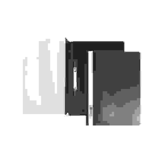 Папка -Скоросшиватель А4ф Hatber 140/180мкм Черная Пластиковая прозрачный верх с един.штри