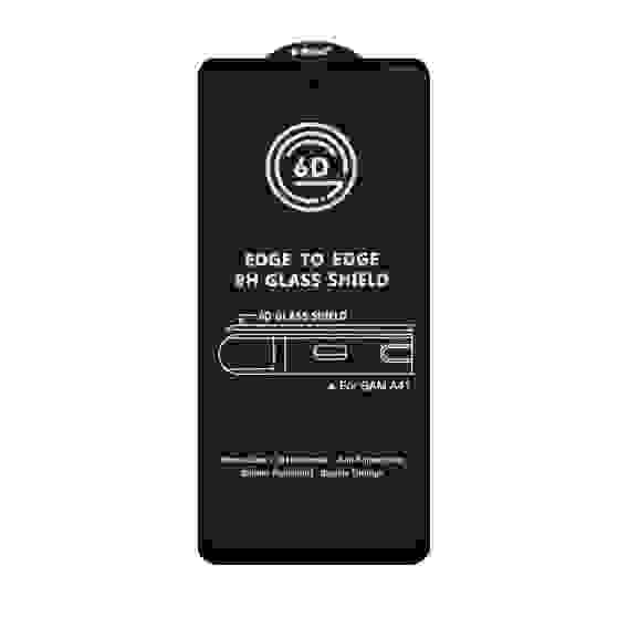 Защитное стекло Samsung A41 Black 6D без упаковки