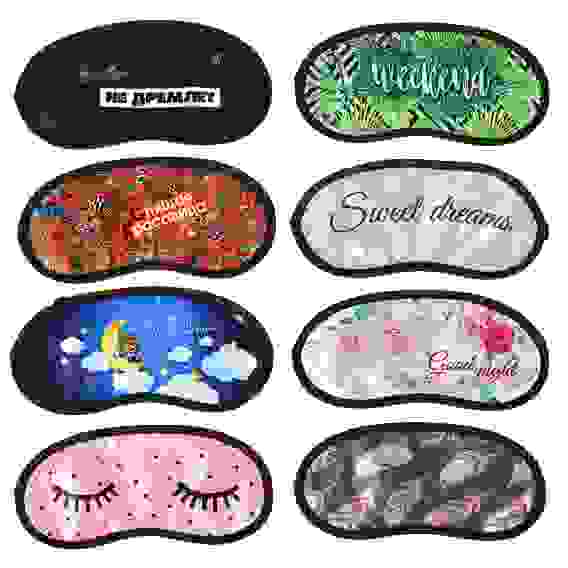 Маска для сна 18,5х9,5см, &quot;Цветные сны&quot;, 8 дизайнов