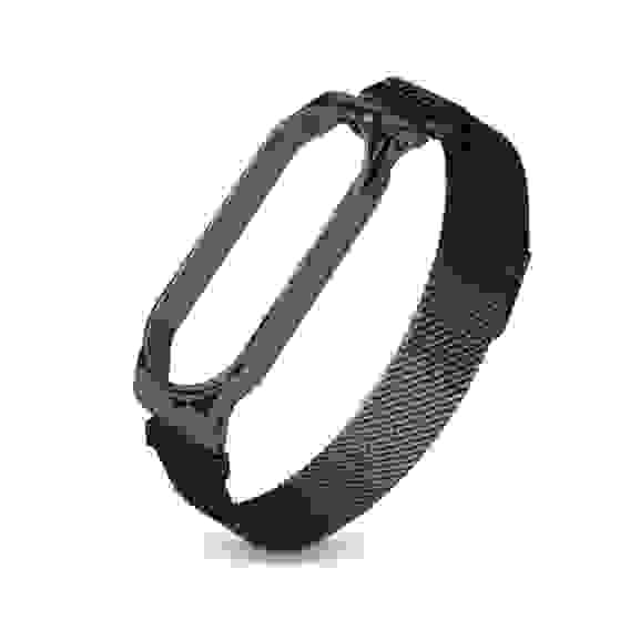 Ремешок для Mi Banb 5 Milanese черный глянцевый (Black) #2