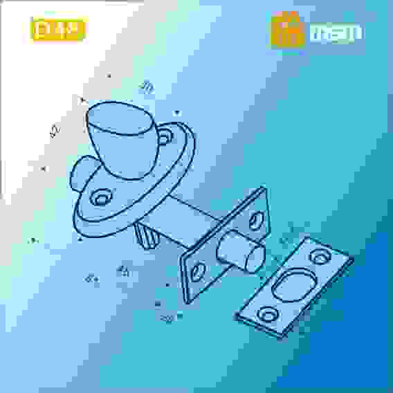 Задвижка внут. мех. D48 PB (полированная латунь)