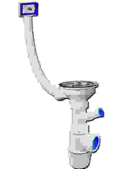 Сифон ВИР д/мойки 1 1/2-40 мм нерж чашка 112мм отвод д/стирал машины и перелив Элит 30986176