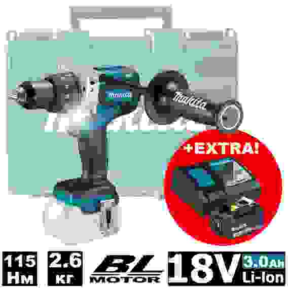 Дрель акк. ударная MAKITA DHP482Z 18В Li-lon (без акк. и з/у)