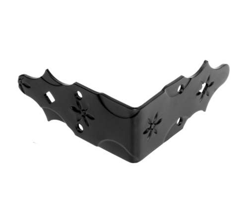 Уголок крепежный внешний 120х120х50 кованый, серия Кострома черный