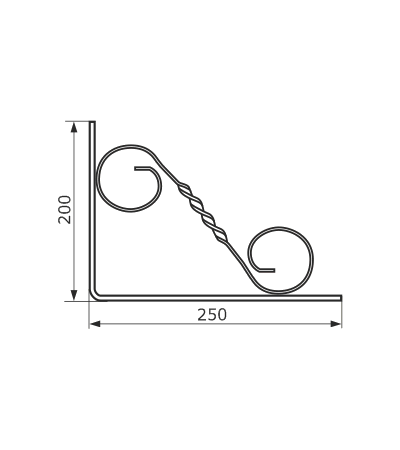 Кронштейн фигурный 250х200 мод.4 черный