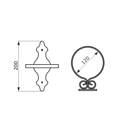 Кронштейн для кашпо мод.13 d12см черный