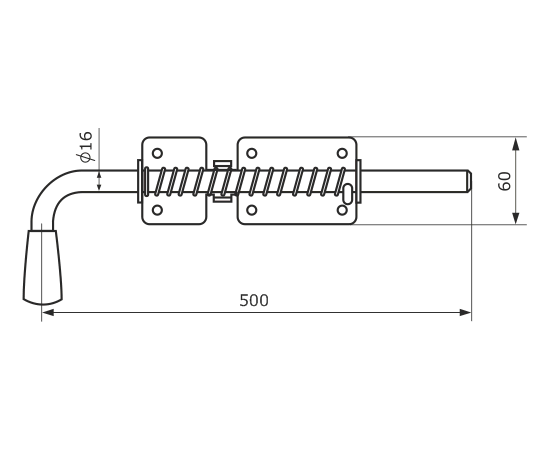 Засов с пружиной ЗСП-500 мод.5 цинк