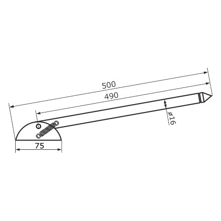 Упор воротный 500мм черный