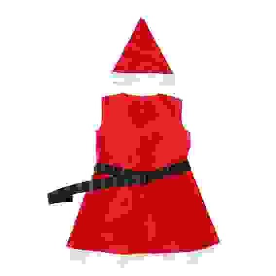 Костюм детский \&quot;Санта\&quot; для девочек (3 предмета: шапочка, сарафанчик, ремешок)