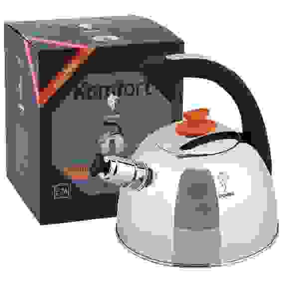 Чайник из нерж.стали со свистком Liebevoll-7001, объем-2,7л, ручка soft-touch,капс.дно,аналог 002195