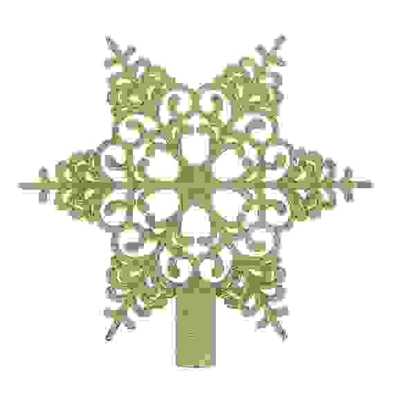 Звезда на елку ажурная 20см, пластик, глиттер СНОУ БУМ