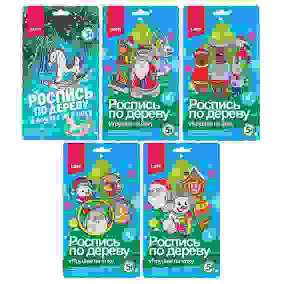 Роспись по дереву &quot;Елочная игрушка&quot;, краски, магнитная лента, 5 дизайнов ЛОРИ