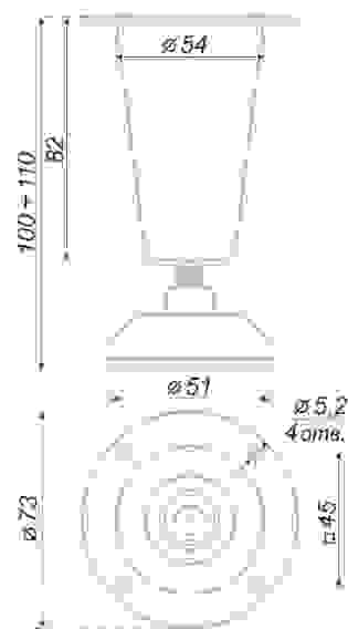 Опора N314 конусная регулируемая хром, h-100мм &lt;100&gt; Boyard