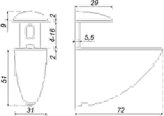 Полкодержатель \"Пеликан\" Р506 CP.2 Boyard
