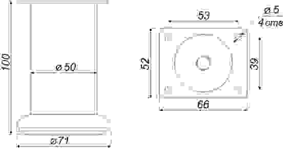 Опора N207 D-50мм H-100мм Boyard