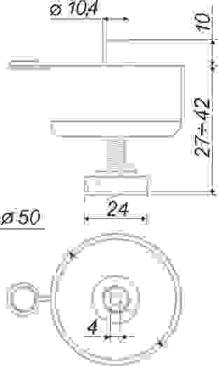 Опора N310 d-50мм h-27мм, черная Boyard