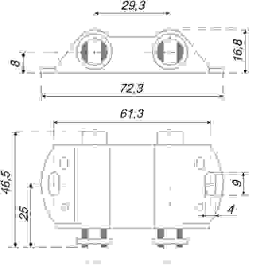 Магнитная защелка двойная, черная Boyard
