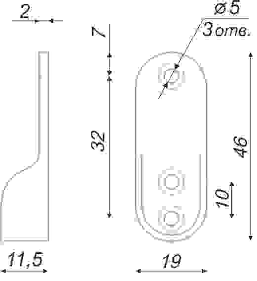 Штангодержатель для овальной трубы Boyard