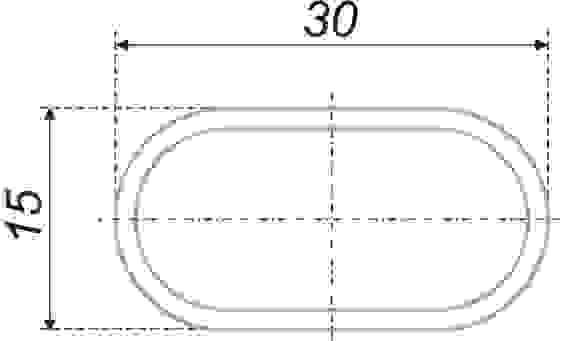 Штанга овальная, 15*30*3000мм, хром Boyard