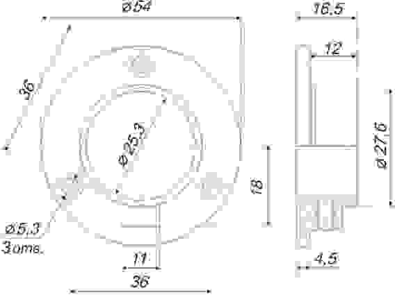 Фланец для трубы d-25мм хром Boyard