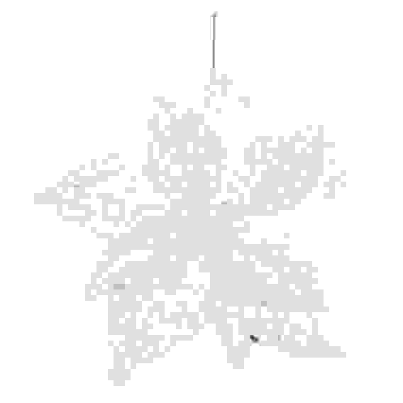 Украшение декоративное в виде цветка, 17см, пластик, глиттер, белый перламутр СНОУ БУМ Премиум