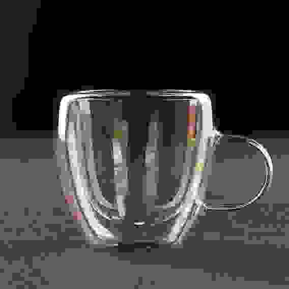 Кружка с двойными стенками «Дуо», 150 мл, 10×7×7 см, цвет золото