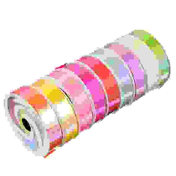 Лента подарочная, декоративная, 1,8 см х 8 м, пластик, 18 цветов, перламутр