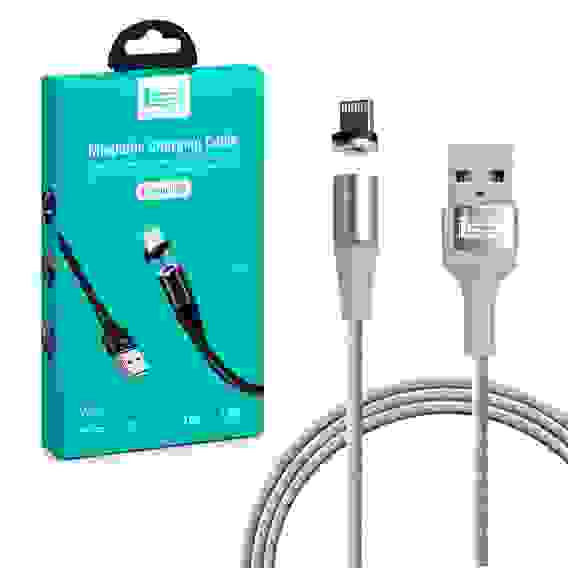 Кабель USB 8 pin подходит для Apple MС-02 магнитный ISA серебро (гарантия 2 недели)