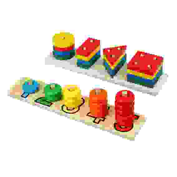 Сортер "Лесенка", дерево, 21х4,5х5см, 2 дизайна