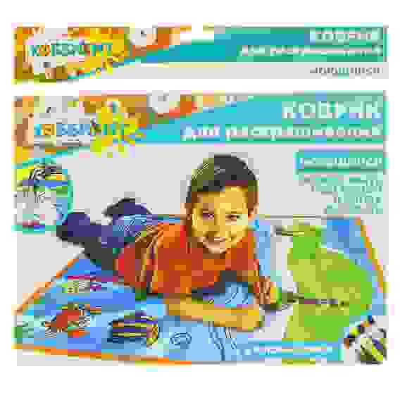 Коврик для раскрашивания моющийся, 6 фломастеров, полиэстер, пластик, 80х80см, 2-3 дизайна ХОББИХИТ