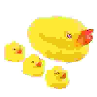 Набор фигурок-пищалок 4шт, резина, 10х8х7см, \"Уточка\"