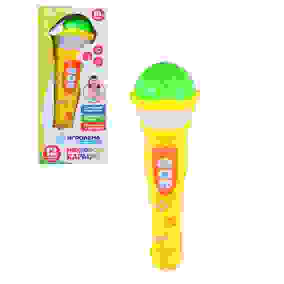 Микрофон-караоке с подсветкой, звук, полимер, пит.3ААА, 21х6,5х6,5см ИГРОЛЕНД