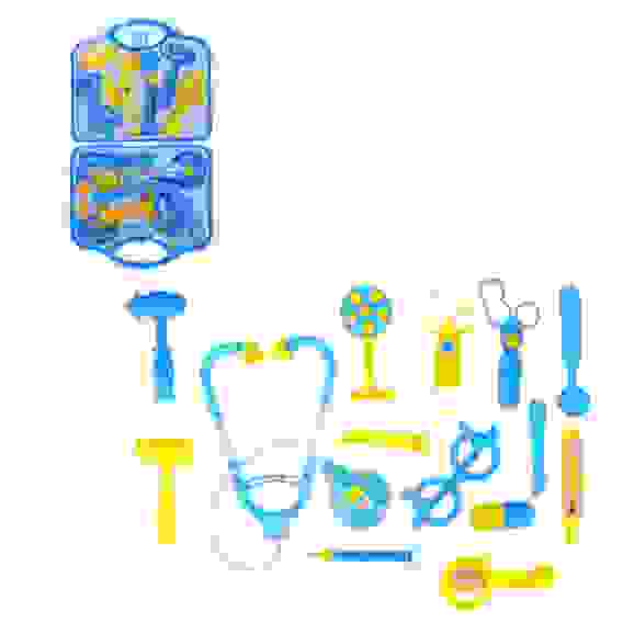 Набор доктора в чемоданчике, 15 пр., пластик, 23х40х3,5 см, 2 цвета ИГРОЛЕНД