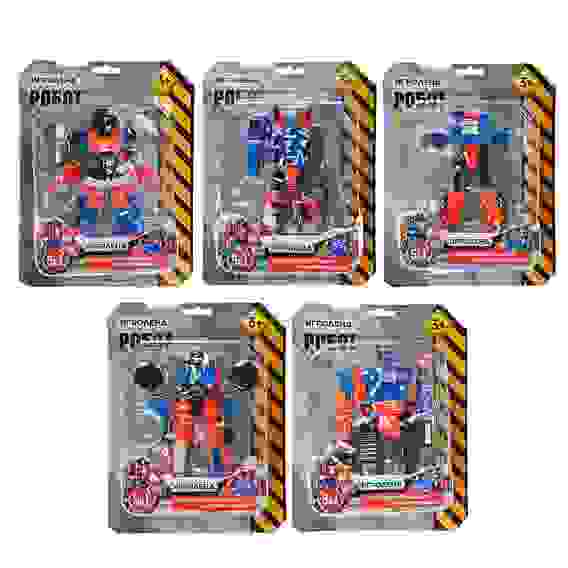 Робот трансформирующийся в стр. технику, пластик, 17х22х5,5-7см, 5 дизайнов ИГРОЛЕНД