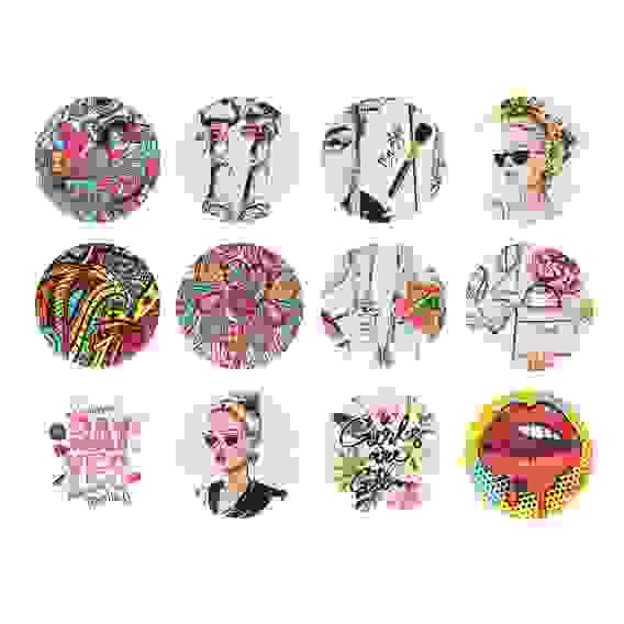 Зеркальце подарочное, металл, стекло, d7,5см, 6-12 дизайнов ЮниLook