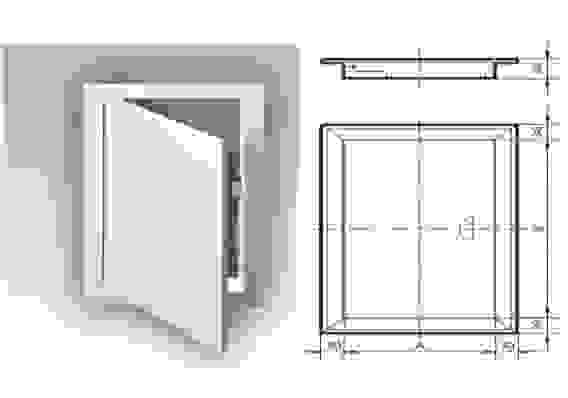 Лючок металлический с широким бортом ЛМШБ 6060