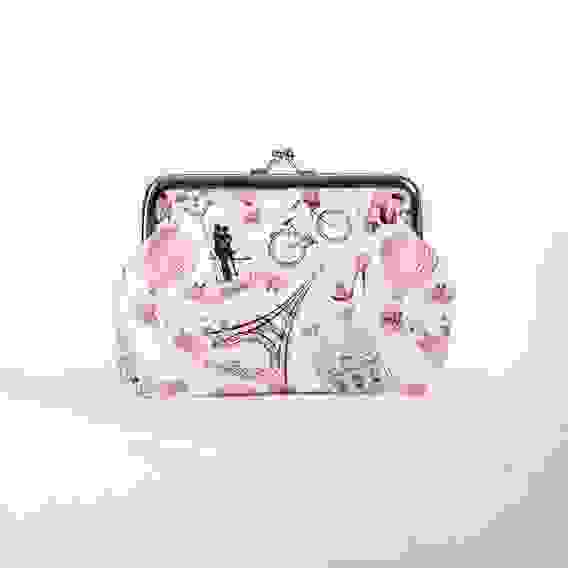 Кошелек жен 02-01-11 Город любви, 15,5*1*11, отд на фермуаре, белый 3483713